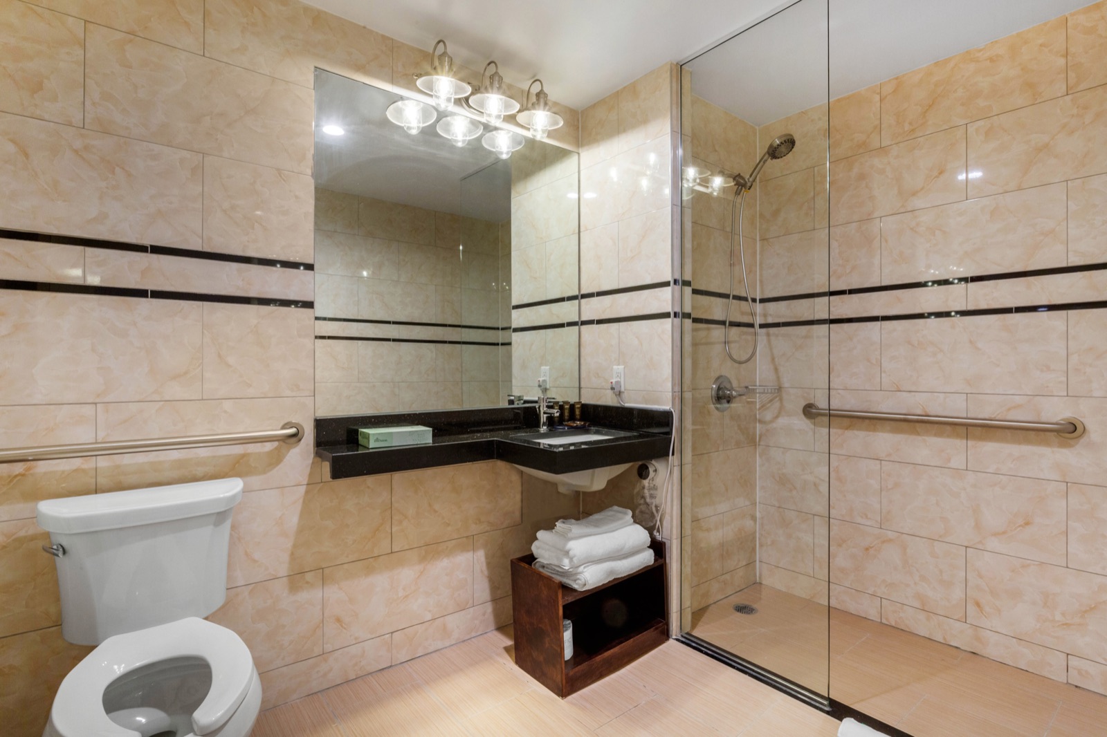 Guest bathroom with walk-in shower
