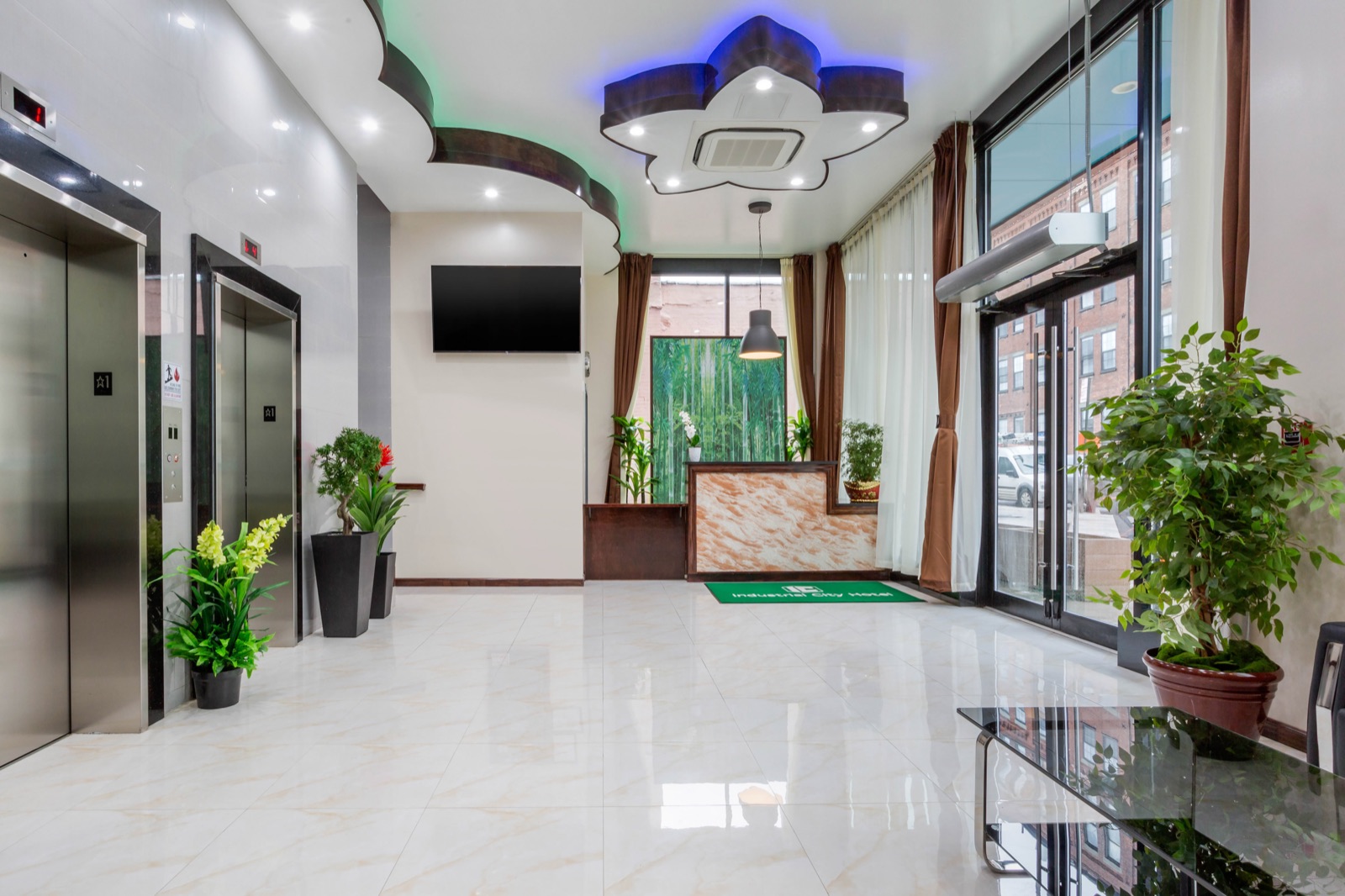 Lobby and elevators
